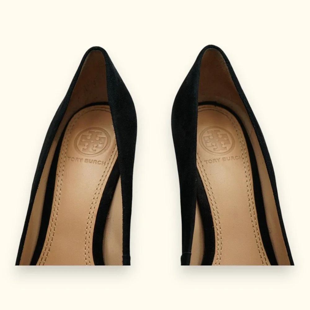 Tory‎ Burch Astoria Wedge Lancaster Suede Shoes Size 6M ~ Heel 3.5